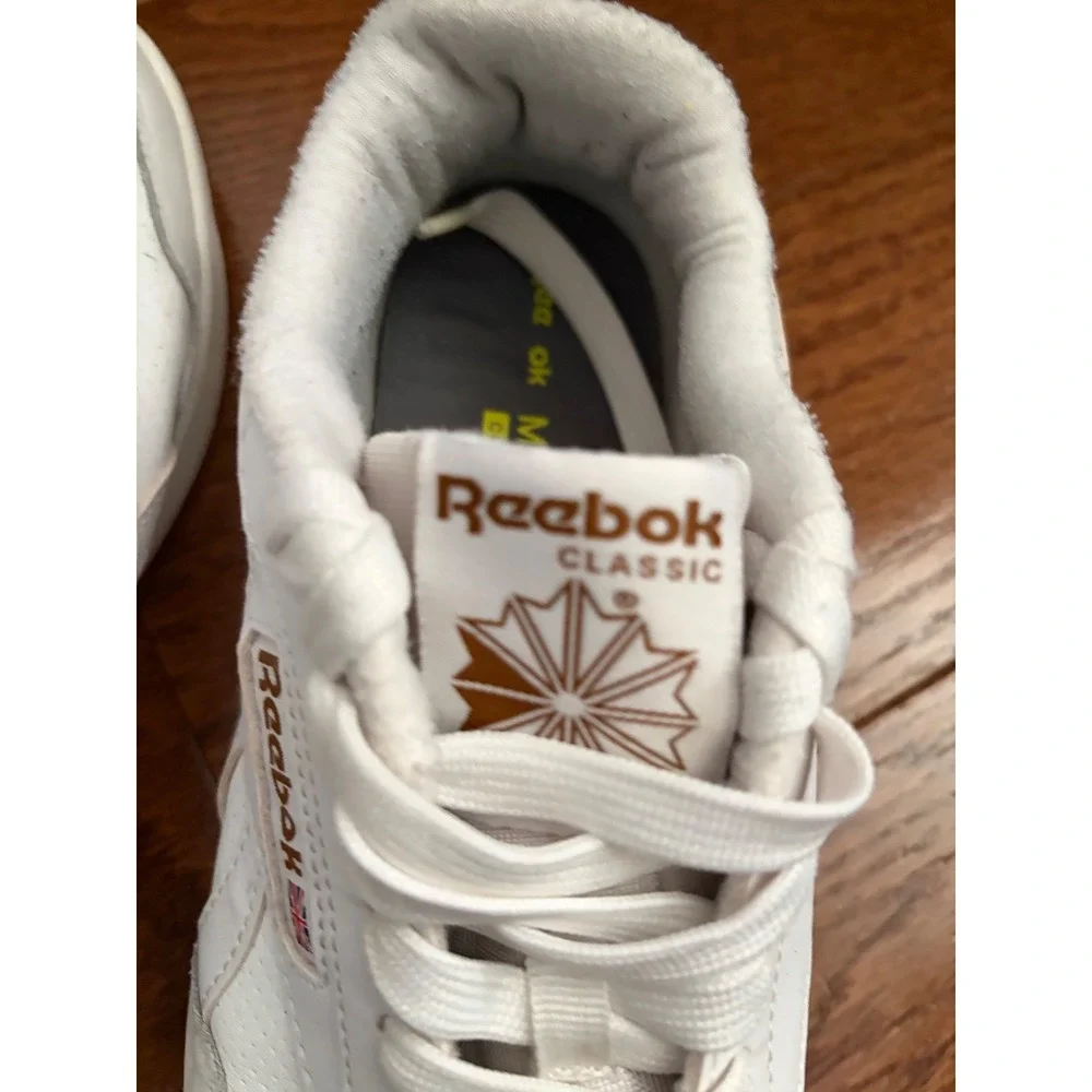 Reebok Classic Techque T Mens White Tan Gum Leather Sneakers GY6445 Size 9‎